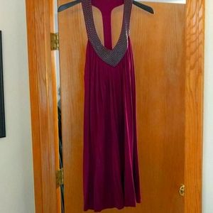 Plum colored dress, with embellishment
